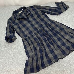 Jack Wills Plaid Plaid Dress Size 6 Roll Tab Preppy Skater Mini Casual